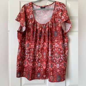 Plus Size Aztec Print Blouse